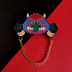My Pet Monster Enamel Pin with Chain